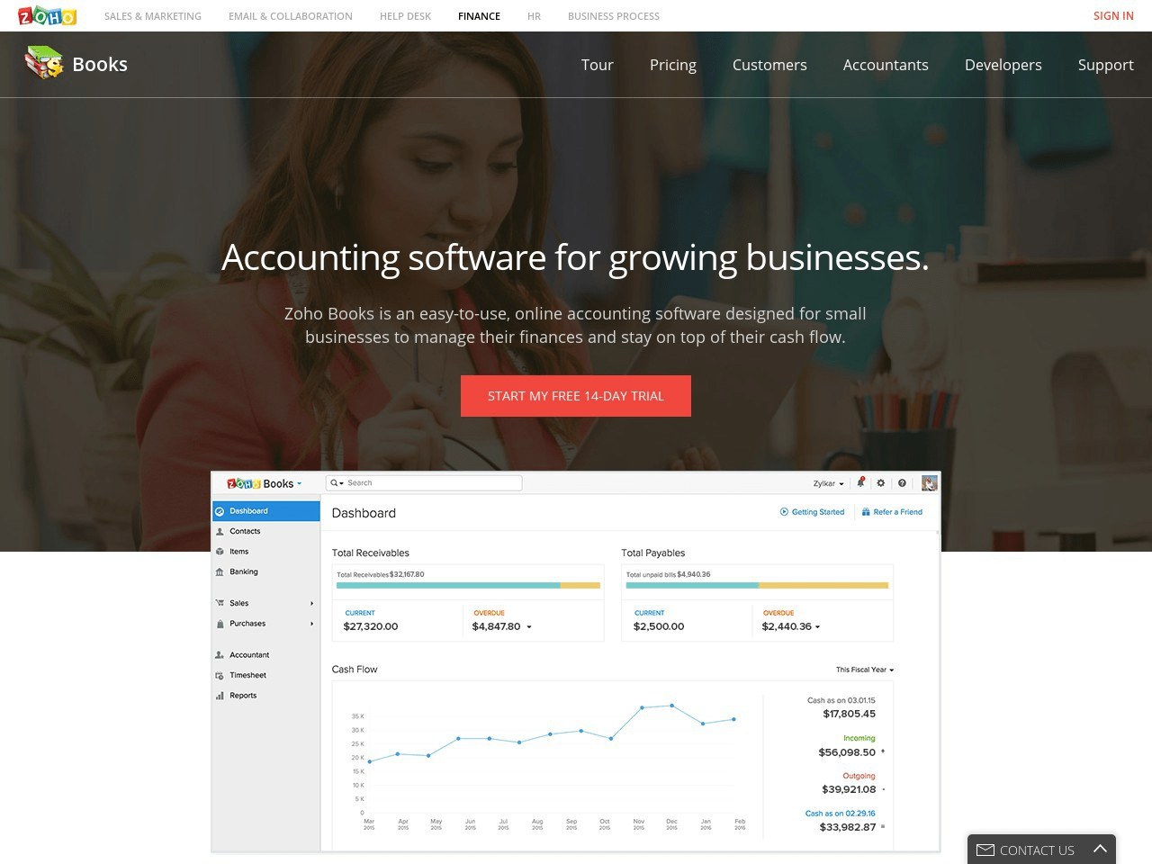 Zoho Books Screenshot
