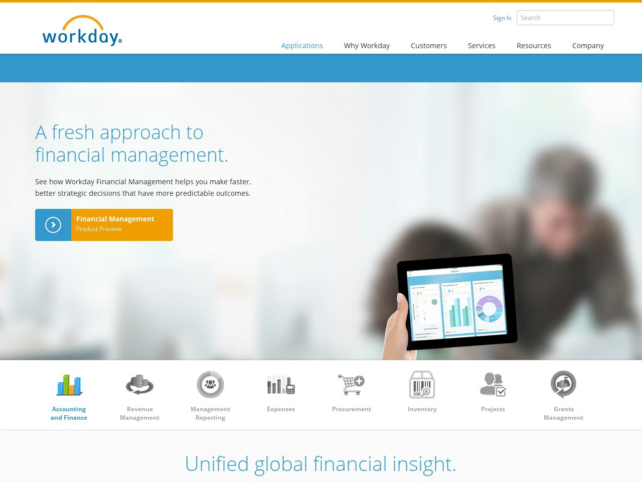 Workday Financials Screenshot