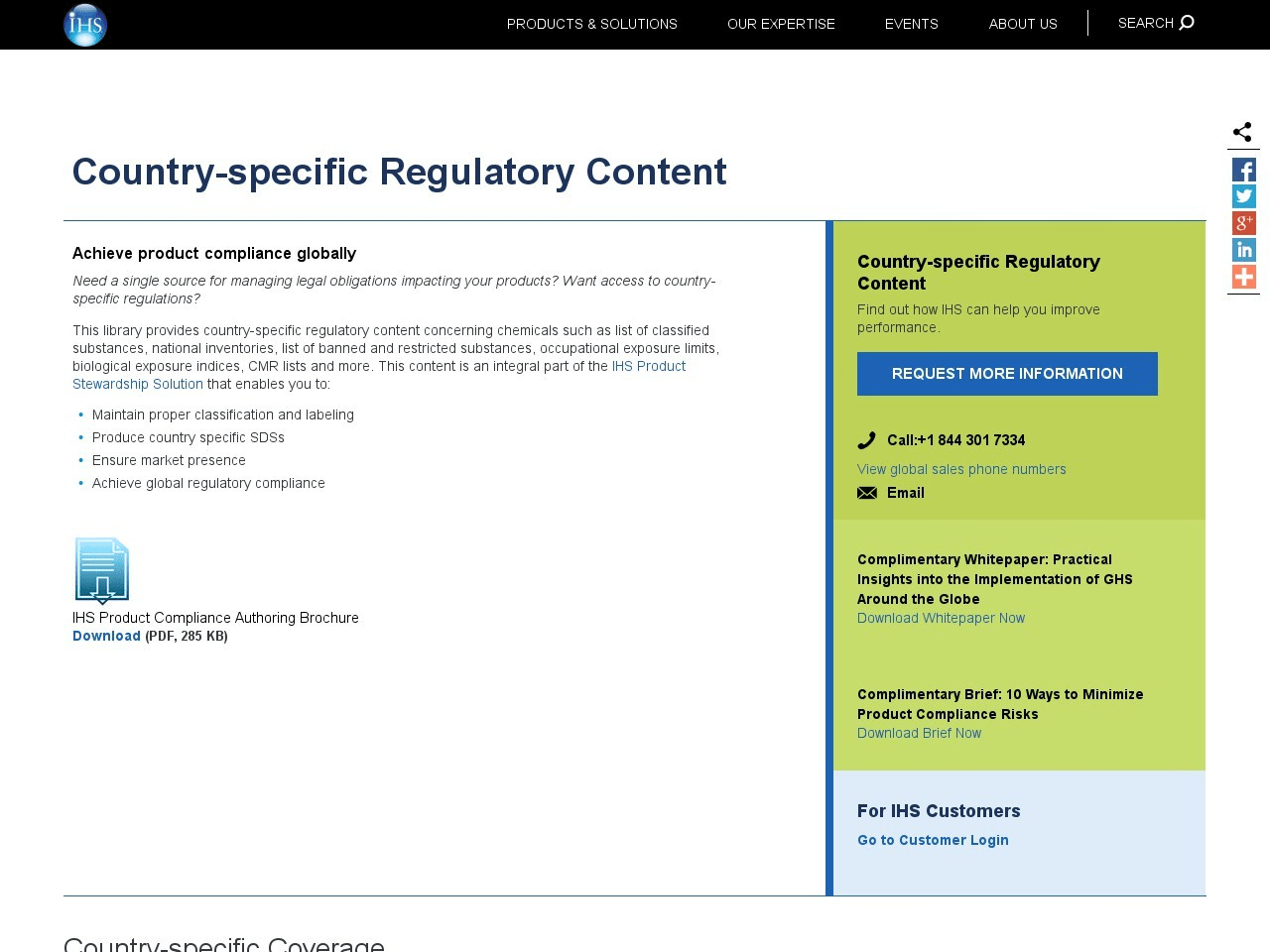 IHS Product Stewardship Solution (Atrion Internati Screenshot