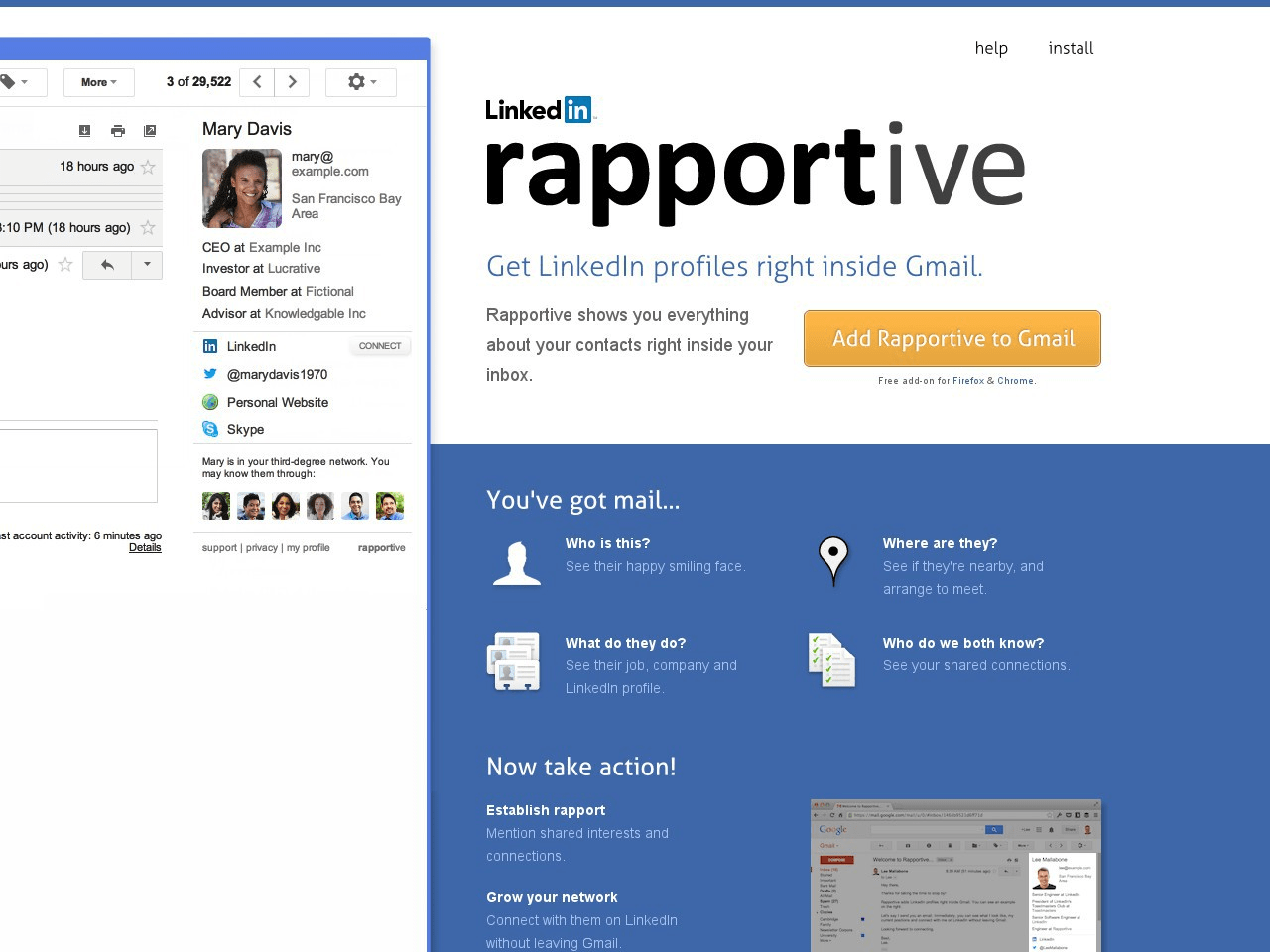 Rapportive Screenshot