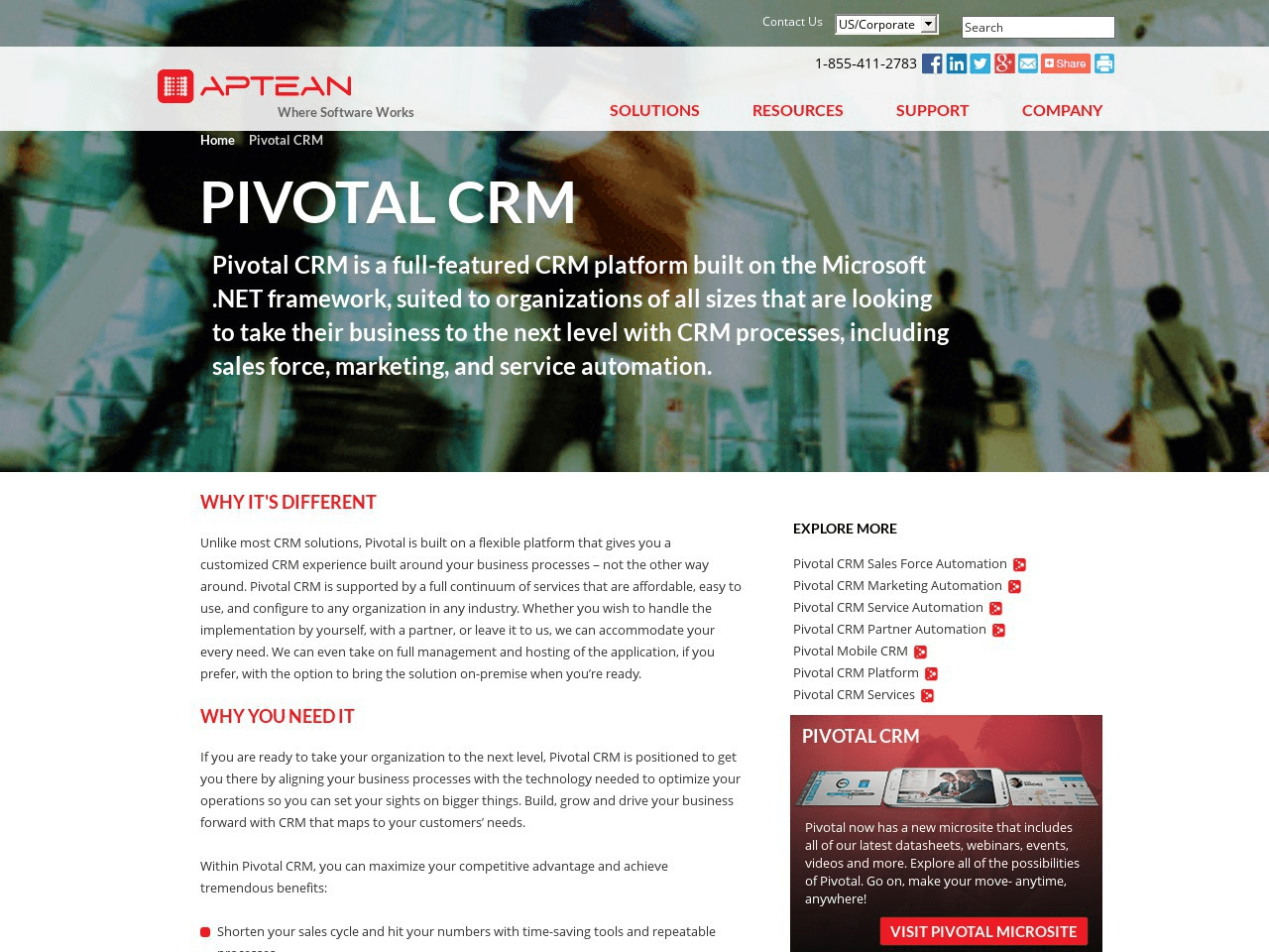 Pivotal CRM Screenshot