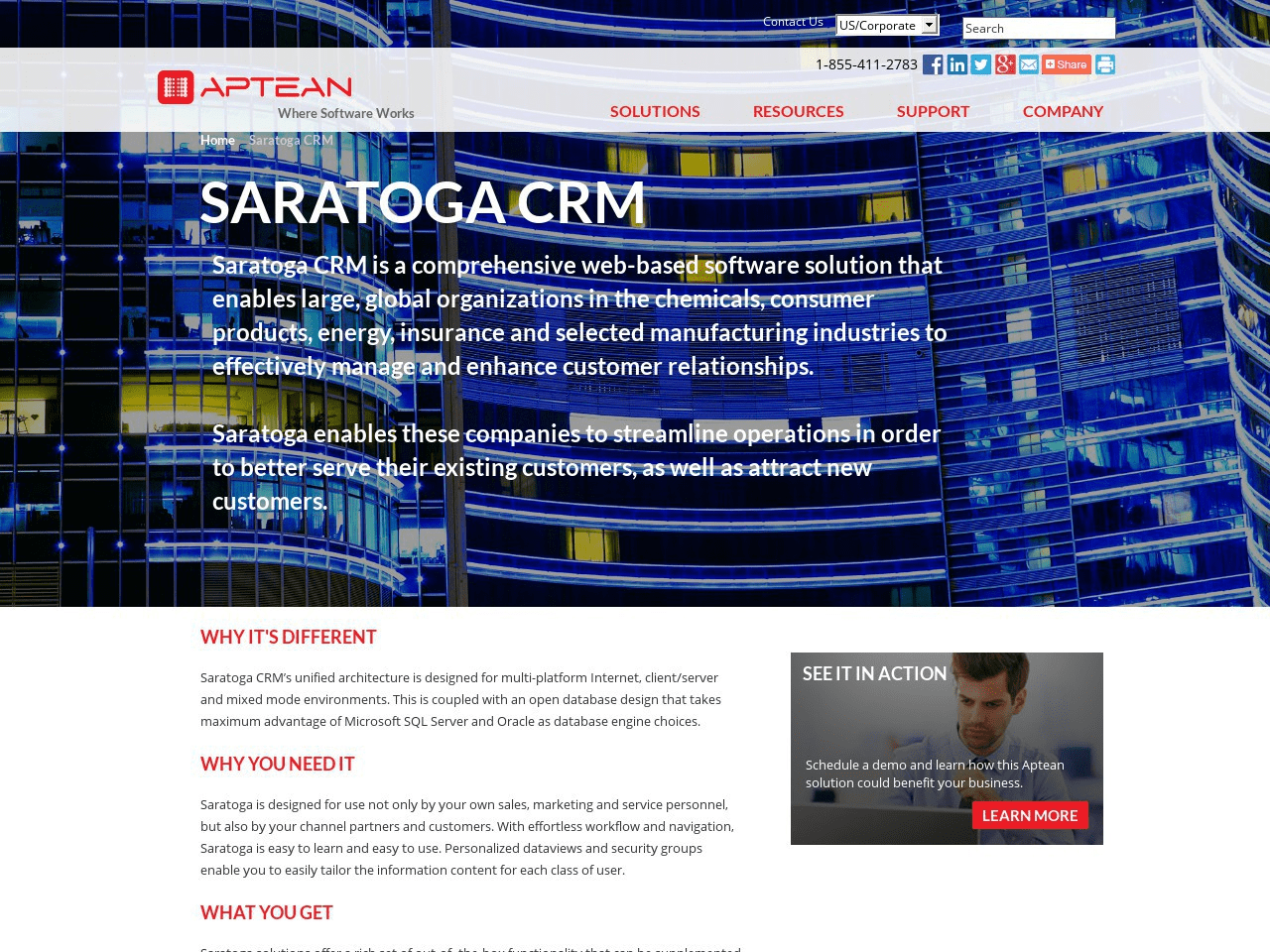 Saratoga CRM Screenshot