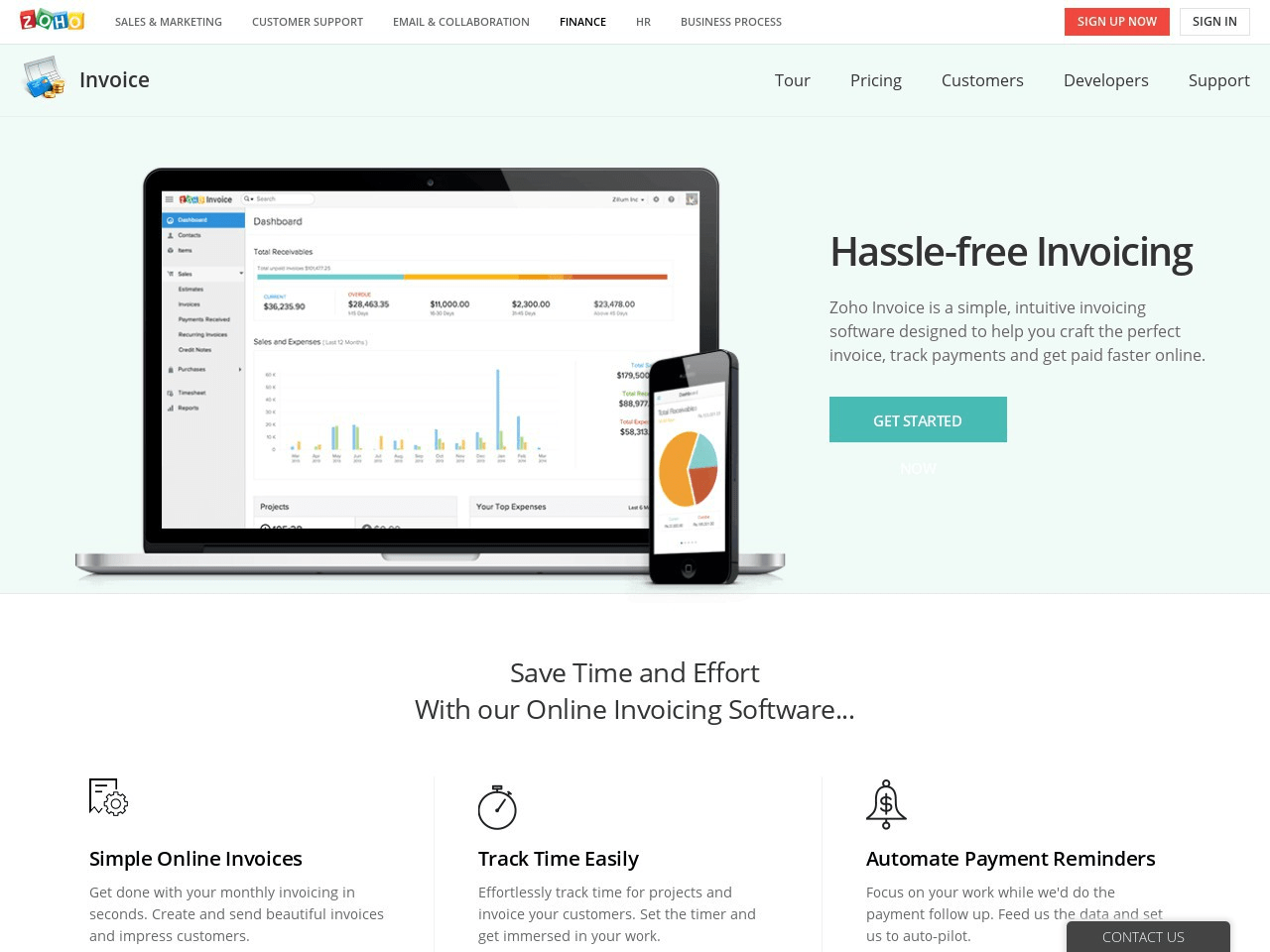 Zoho Invoice Screenshot