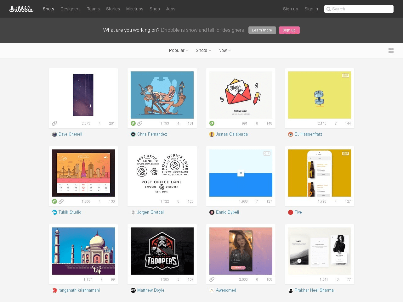 Dribbble Screenshot