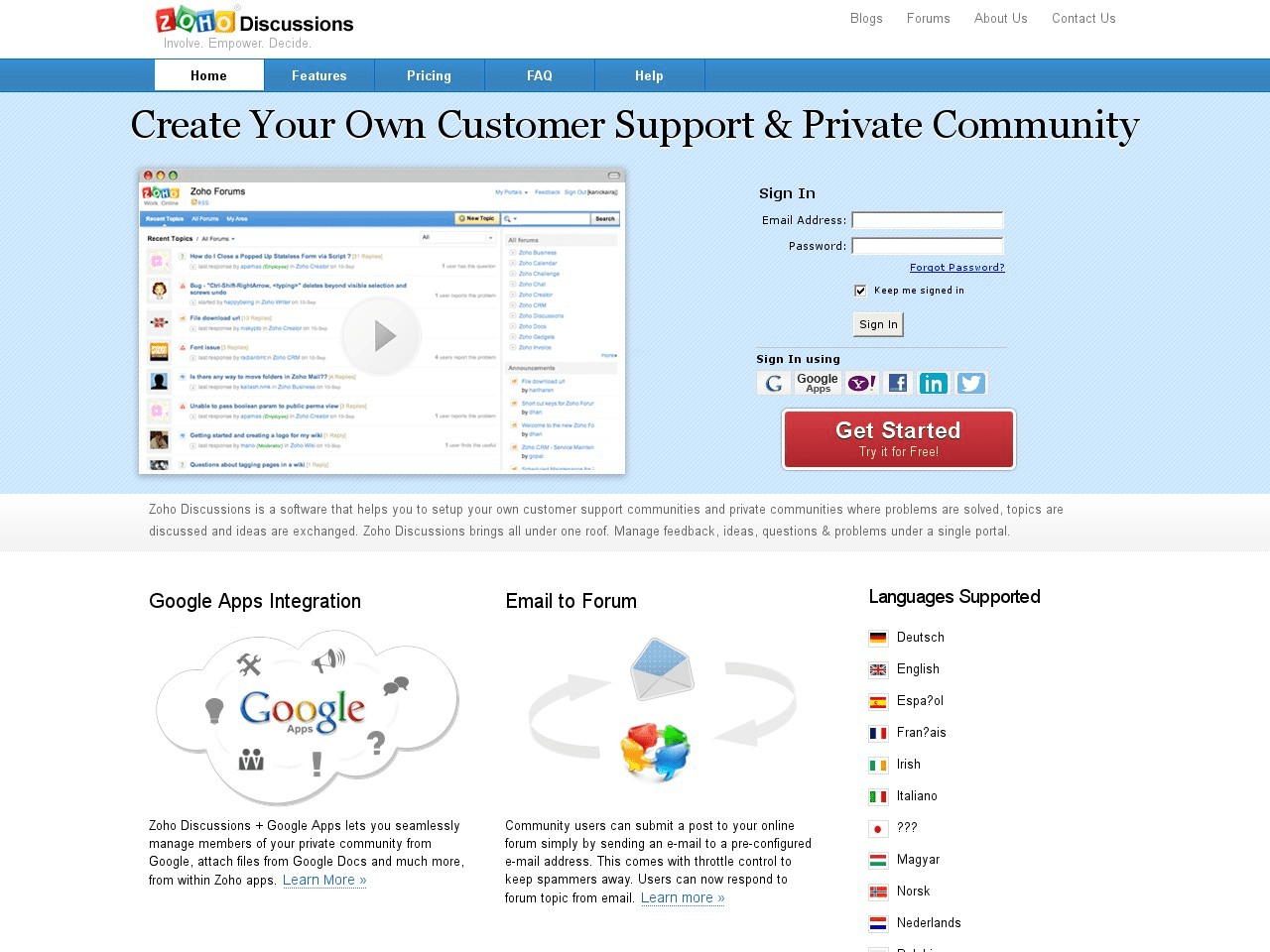 Zoho Discussions Screenshot