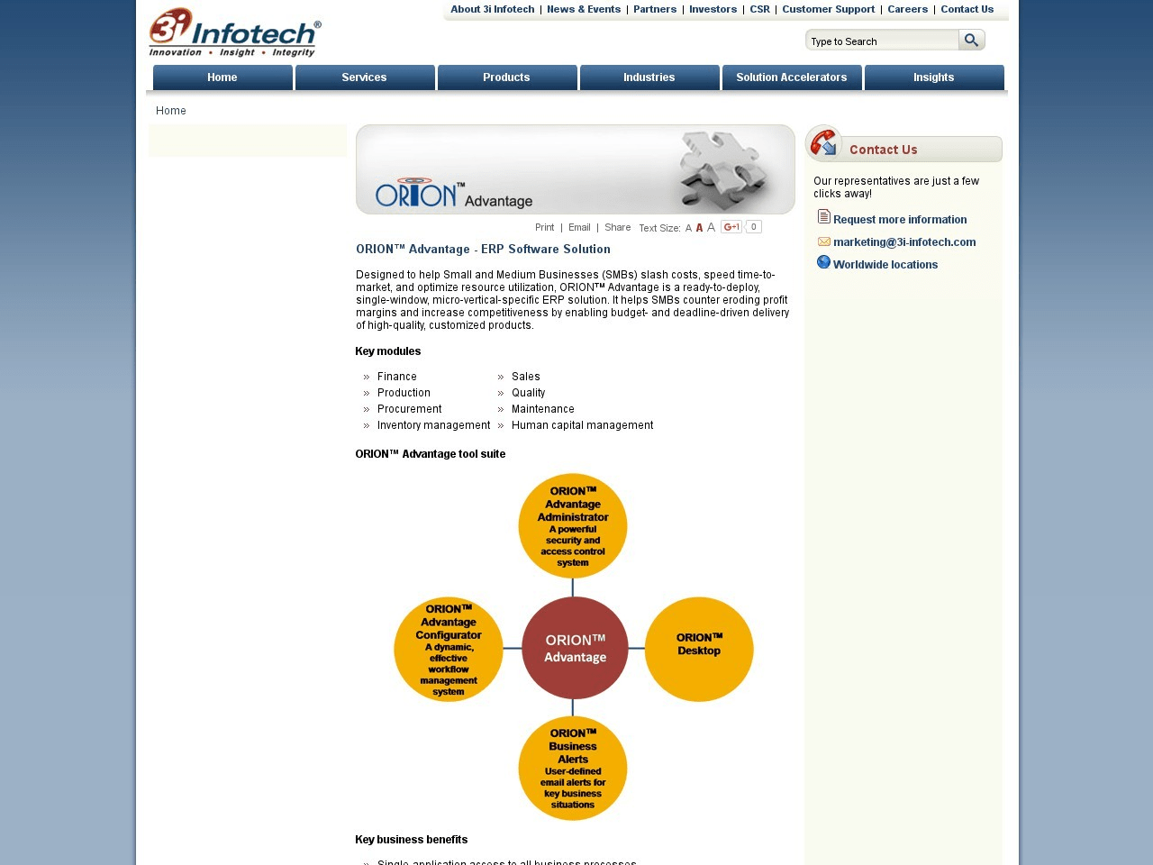 3i Infotech Orion Screenshot