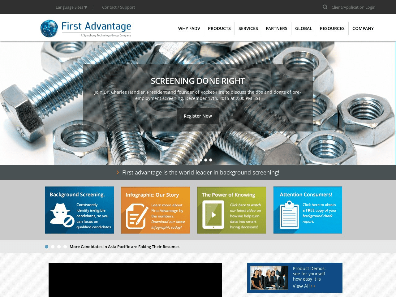 First Advantage Screenshot