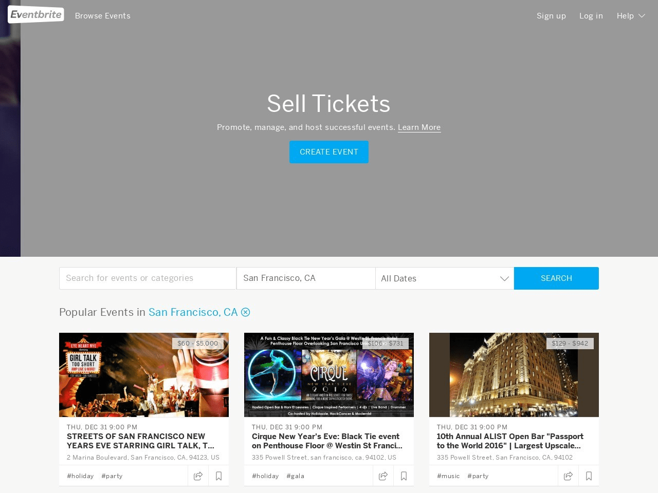 Eventbrite Screenshot