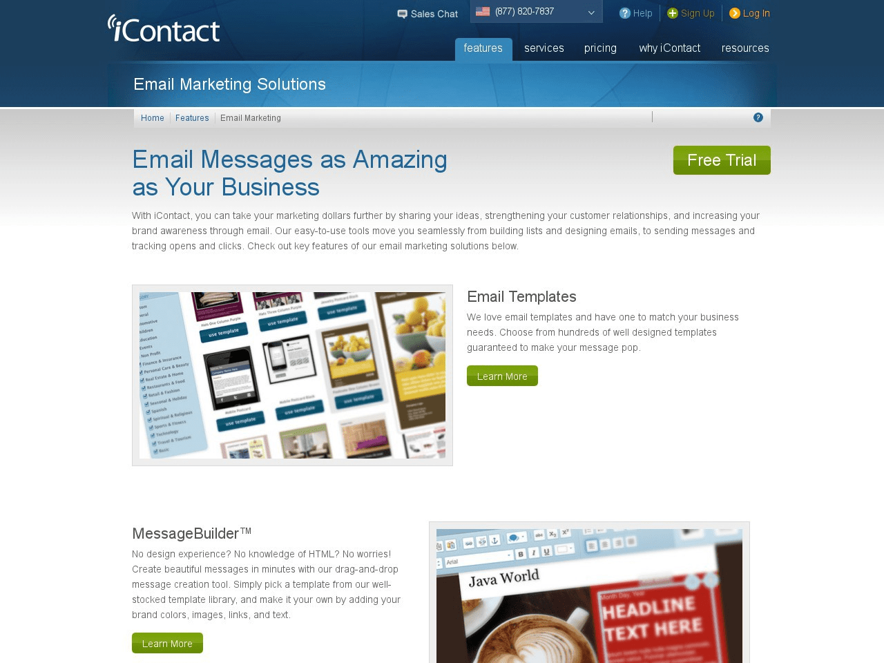 iContact Email Marketing Screenshot