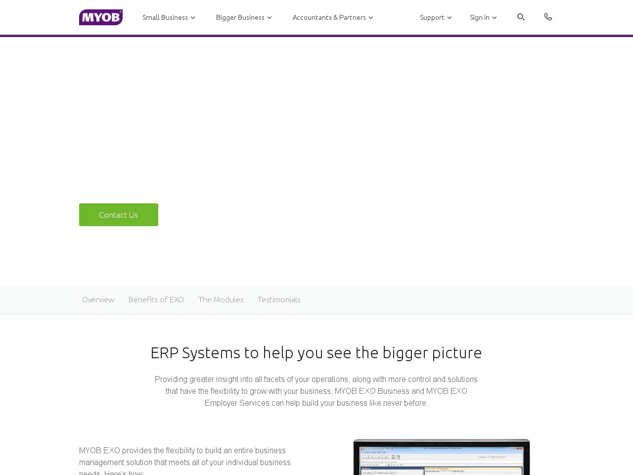 MYOB EXO Business Screenshot