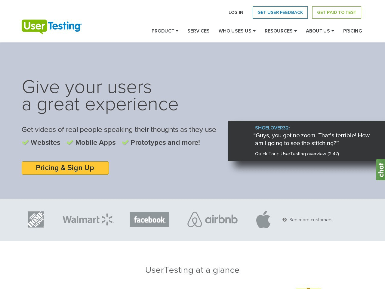 UserTesting.com Screenshot