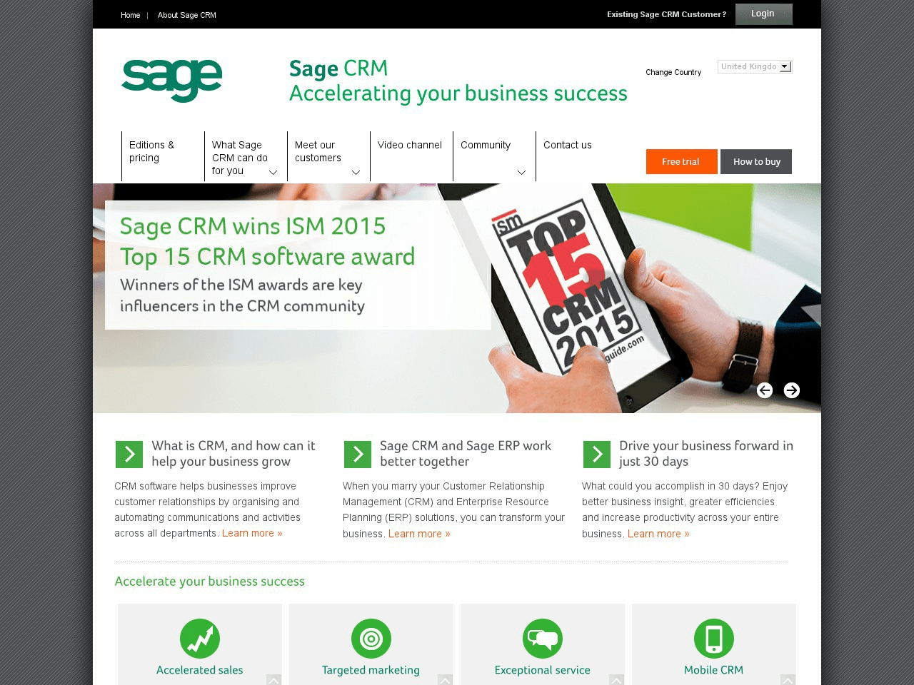 Sage CRM Screenshot