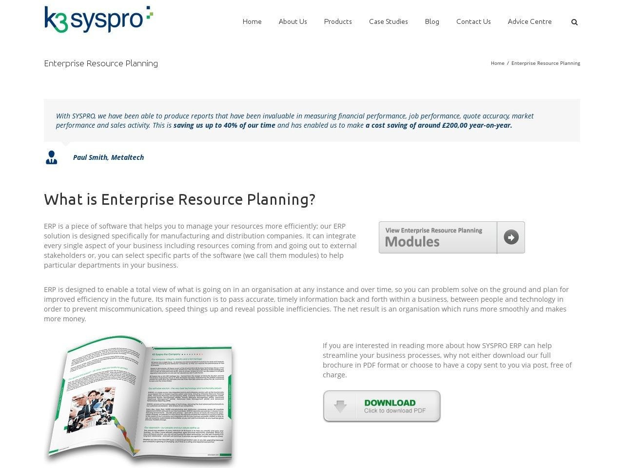 K3syspro ERP Screenshot