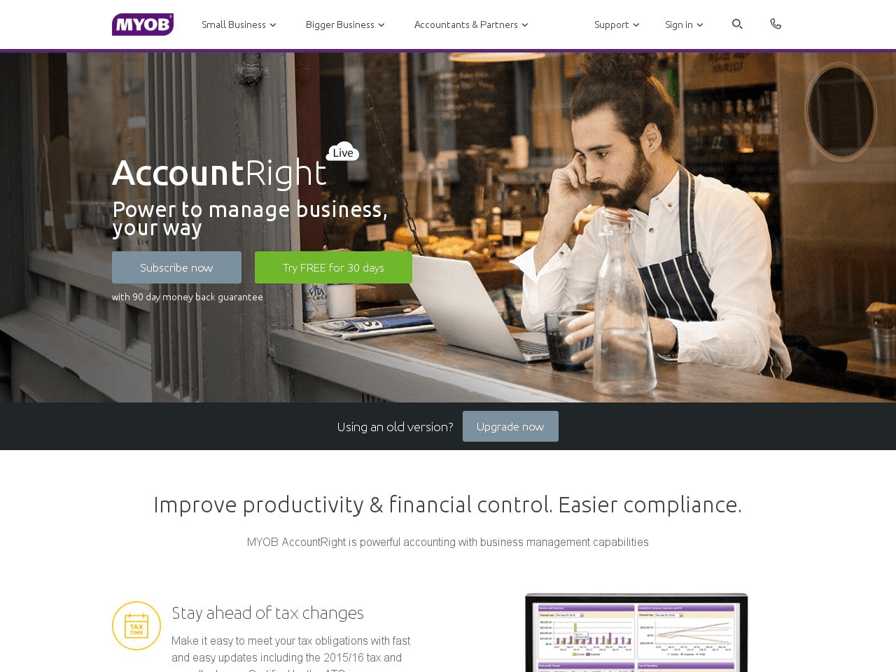 MYOB AccountRight Live Plus Screenshot