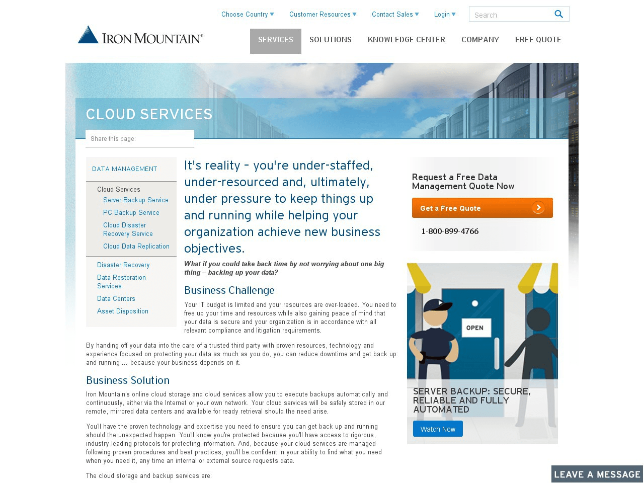 Iron Mountain Cloud Storage Screenshot