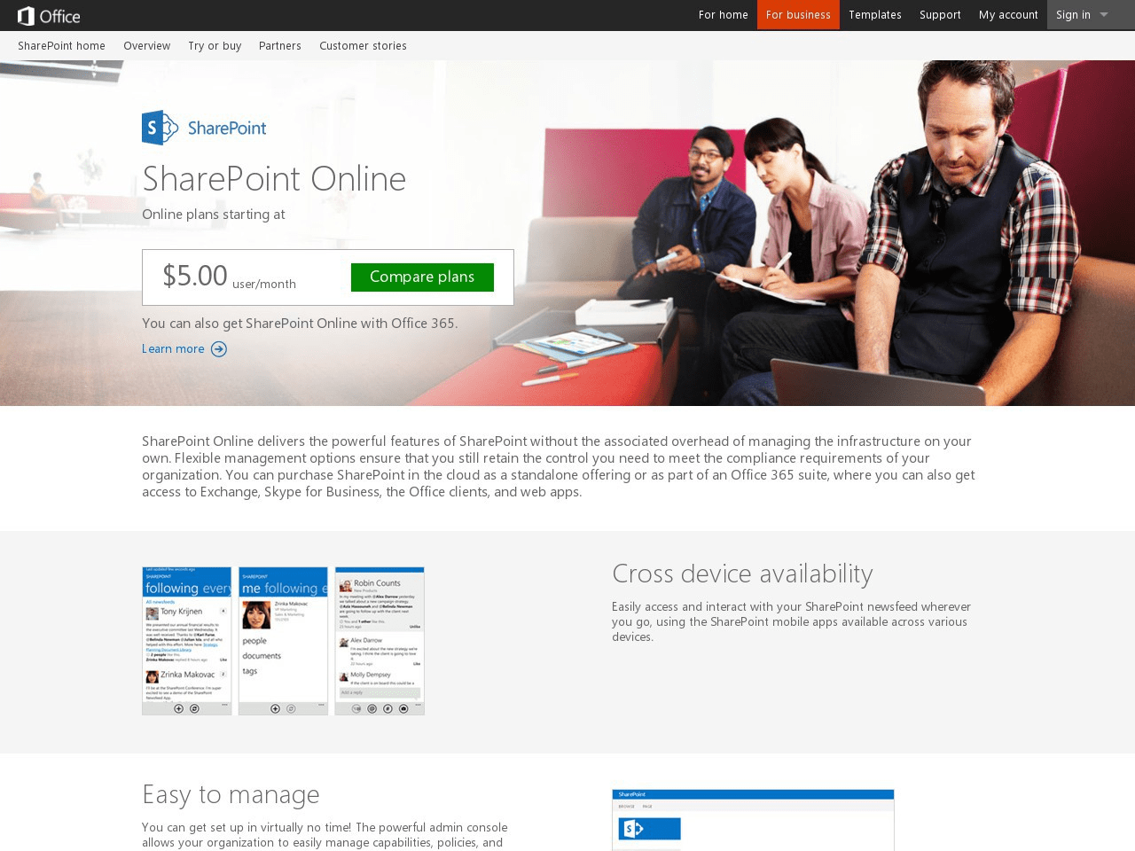 Microsoft SharePoint Online Screenshot