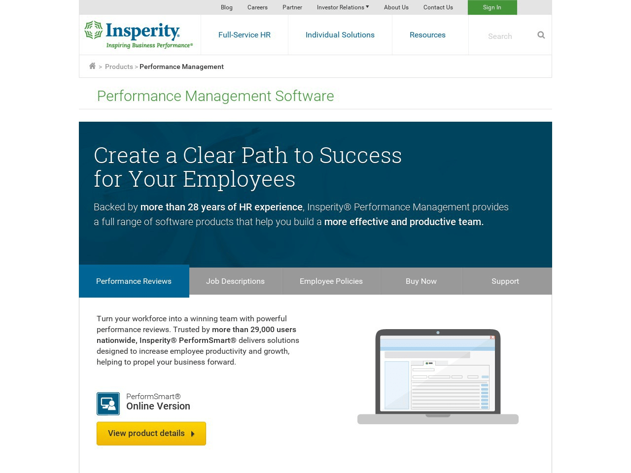 Insperity PerformSuite Screenshot