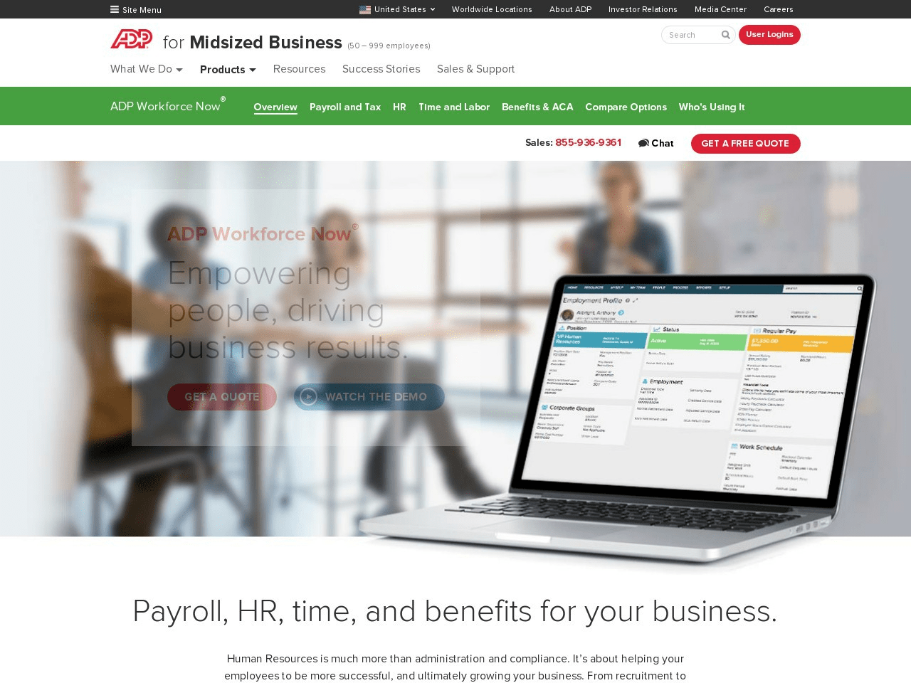 What online features does ADP Payroll have?