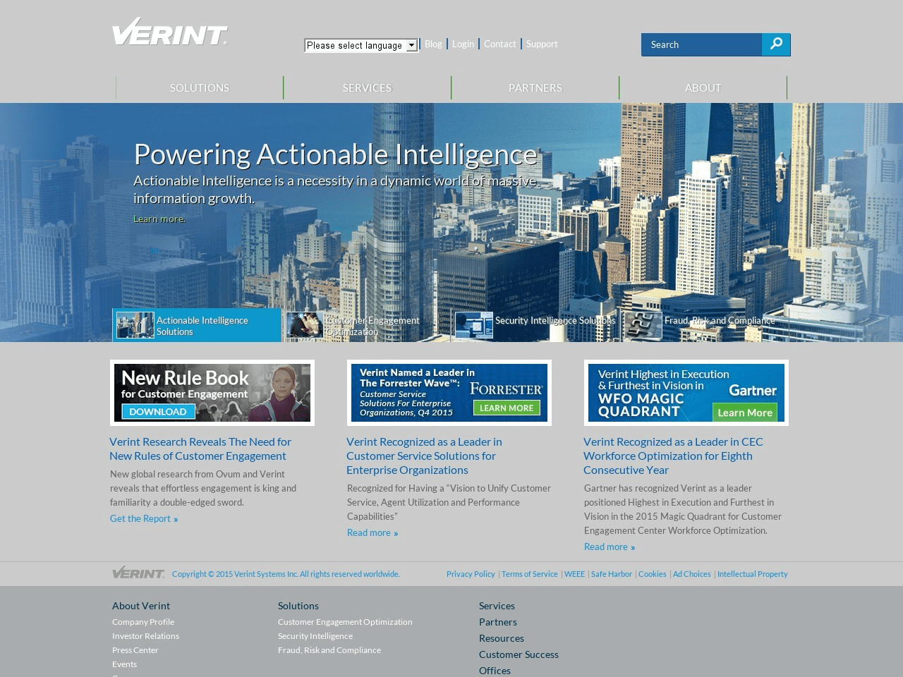 Verint Voice of Customer Analytics Screenshot