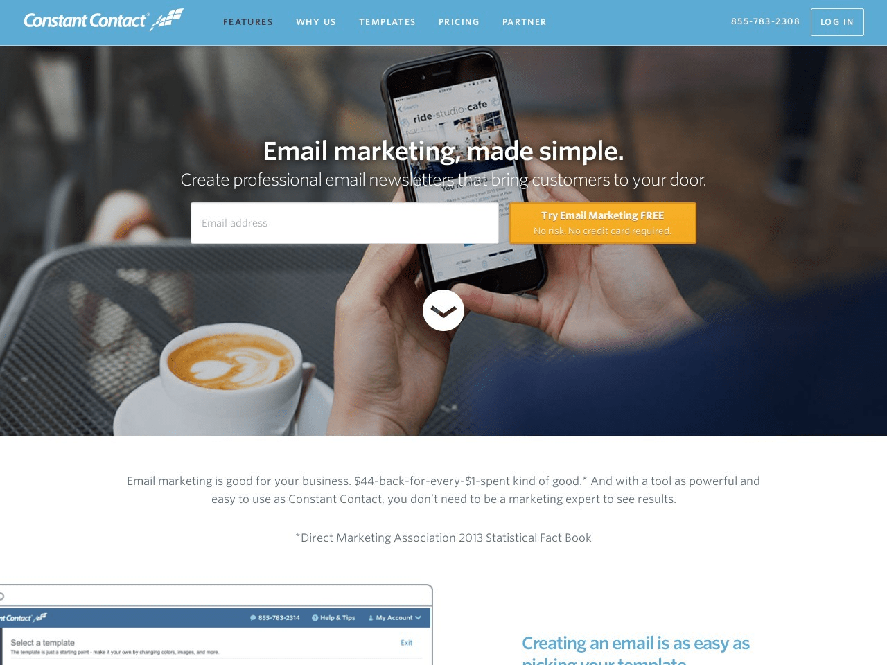 Constant Contact Email Marketing Screenshot